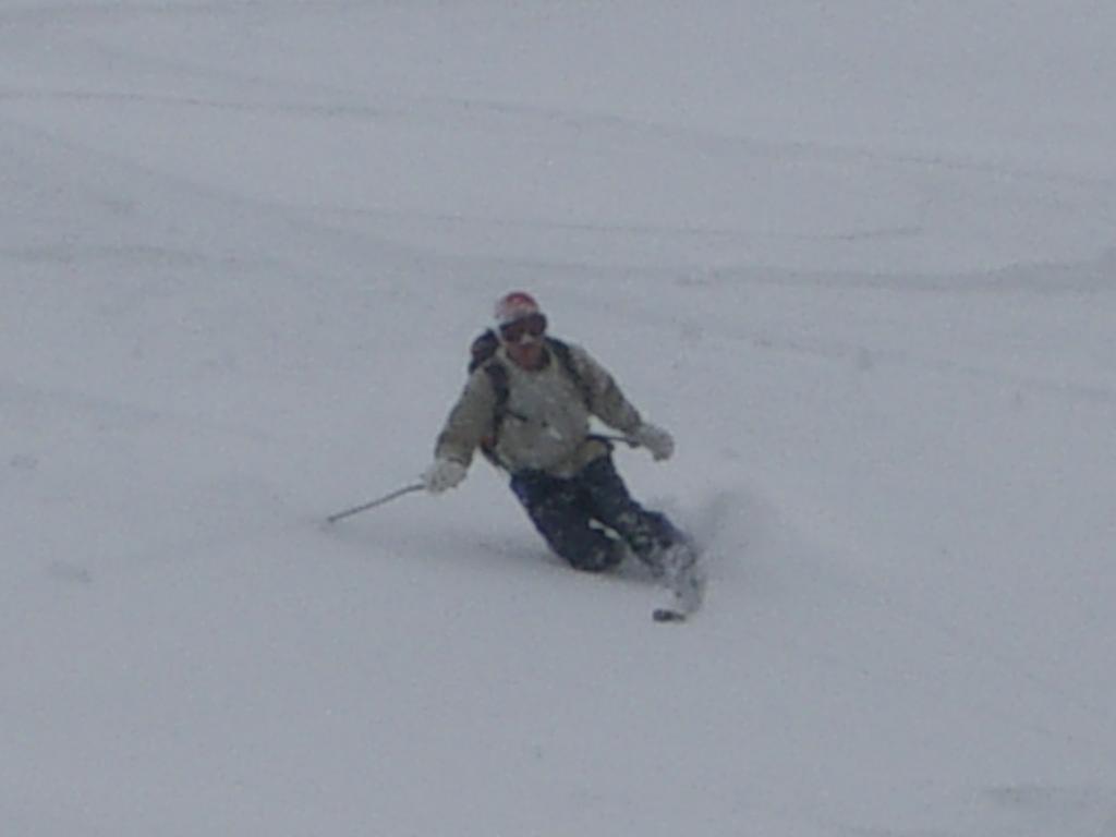 Blair enjoying the powder