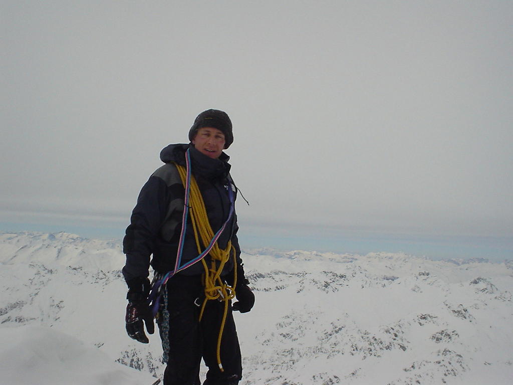 Jim on the summit of Piz Kesch