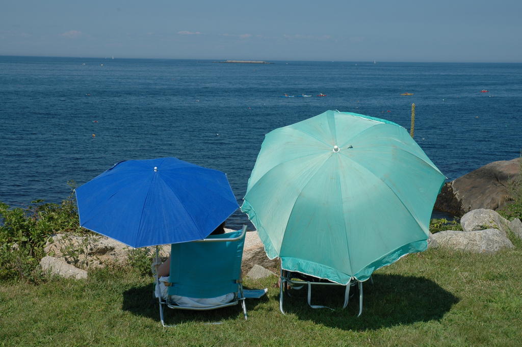 Umbrellas and Sea