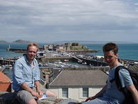 Mark and Barney with Castle Cornet in the Background  